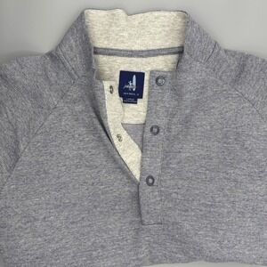 Johnnie-O Mens Quarter Zip Snap Henley Pullover Gray Heather Knit Size Large